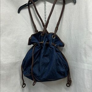 Avon Stylish‎ Blue Denim and Brown Women's Bag